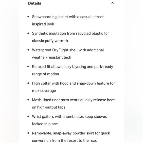 Roxy Chloe Kim Puffy Snow Jacket/ size S - Picture 9 of 10